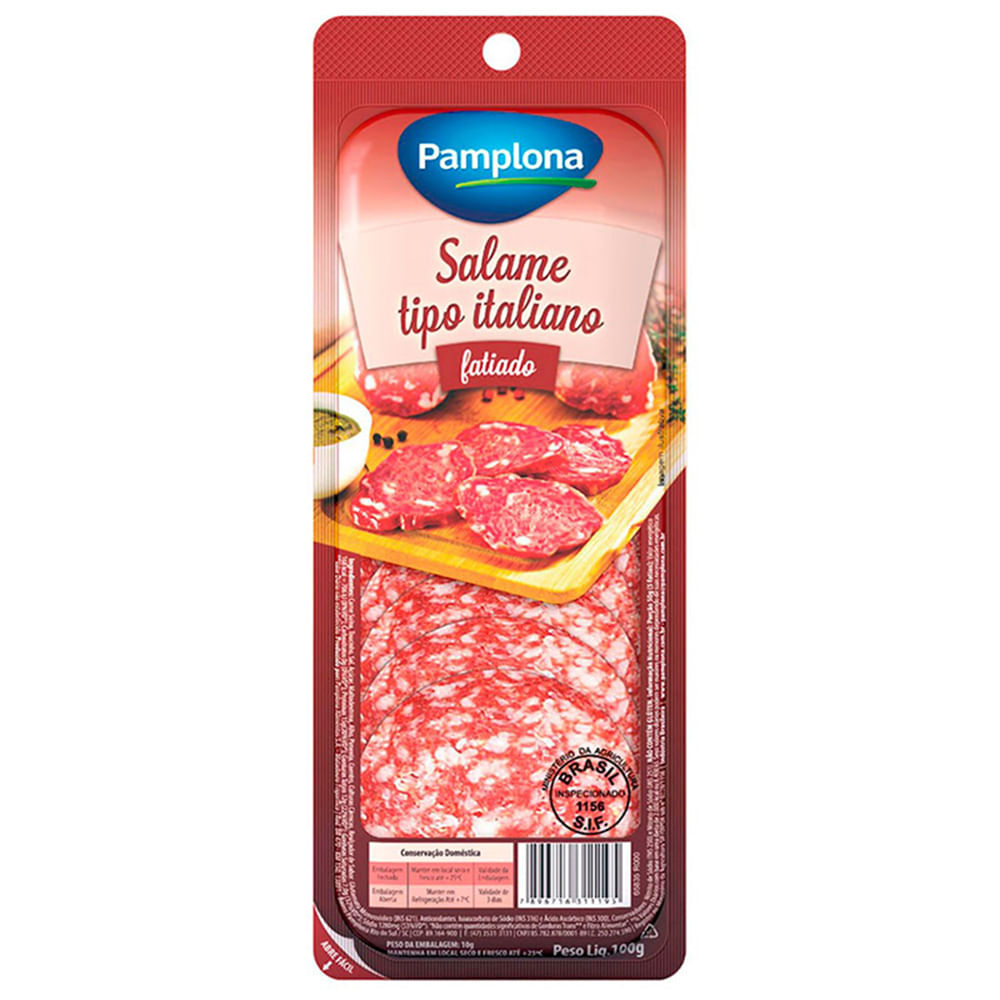 Salame Italiano Fatiado Pamplona Kg supernossoemcasa