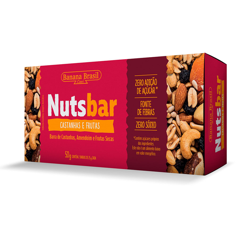 Barra Nutsbar Castanhas E Frutas 50g Com 2 Unidades - Supernossoemcasa