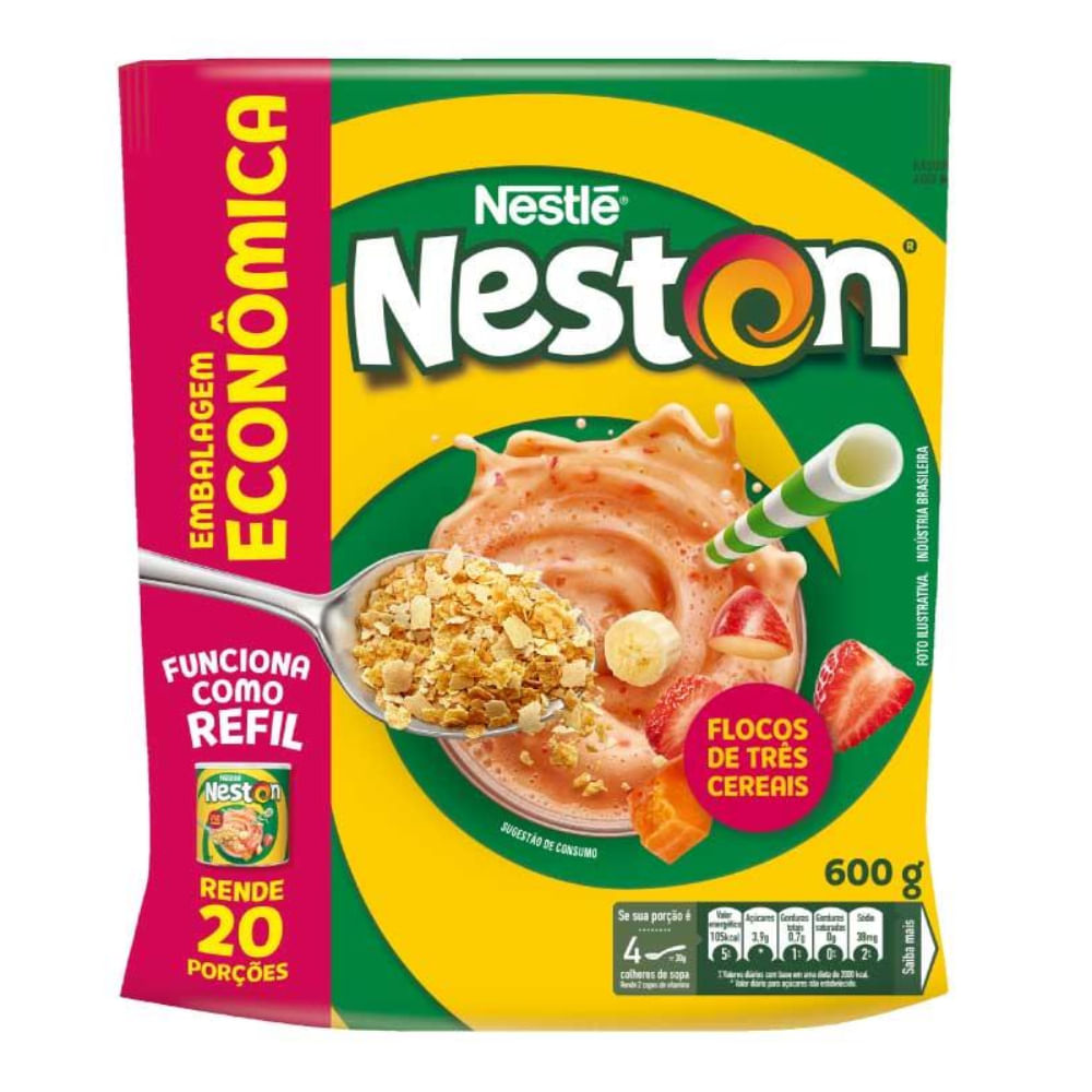 Cereal Nestlé Neston Flocos 3 Cereais 600g supernossoemcasa