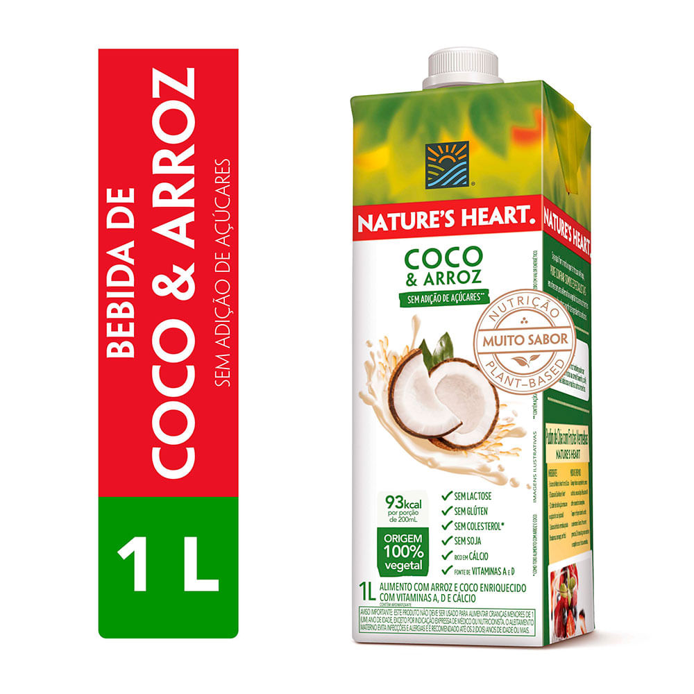 Bebida Vegetal Natures Heart Coco E Arroz 1l Supernossoemcasa