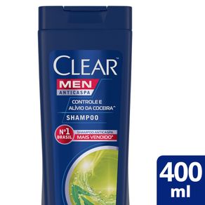 Shampoo Anticaspa Clear Men Controle e alívio da Coceira 400ml