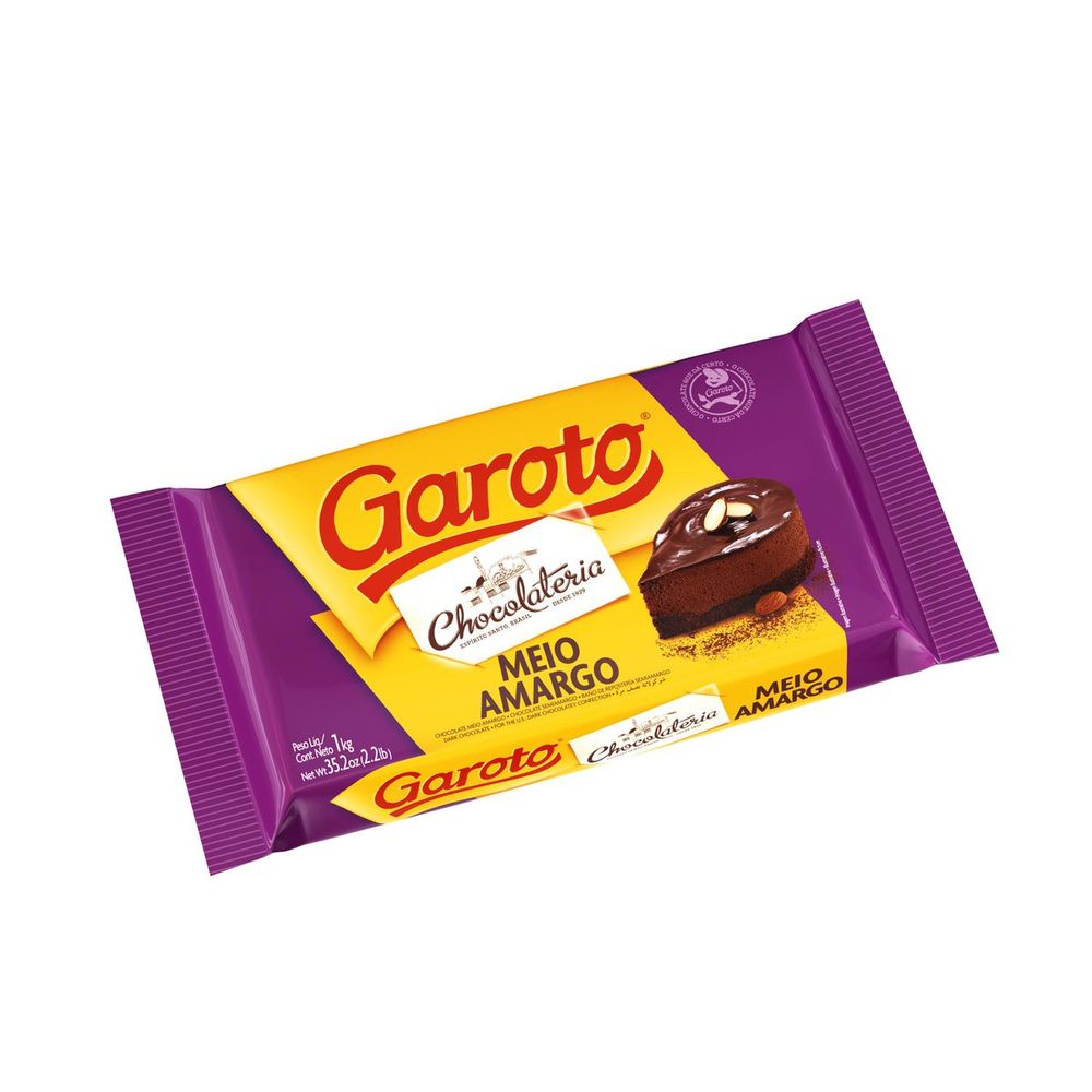 Chocolate Para Cobertura Garoto Meio Amargo 1kg Supernossoemcasa 1234