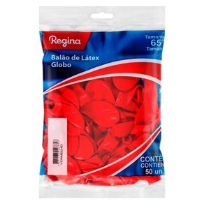 Balao-Regina-Liso-Pera-Nº-6.5-Vermelho-Pacote-com-50-Unidades