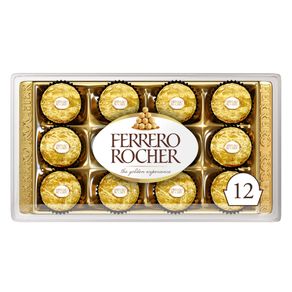 Caixa de Bombom Ferrero Rocher Chocolate com Avelã 12 Unidades 150g